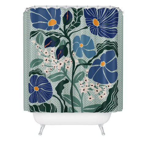 DESIGN d´annick Klimt flowers light blue Shower Curtain