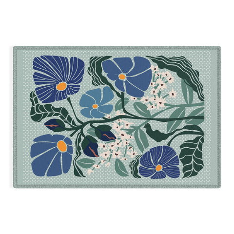 DESIGN d´annick Klimt flowers light blue Outdoor Rug