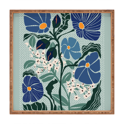 DESIGN d´annick Klimt flowers light blue Square Tray