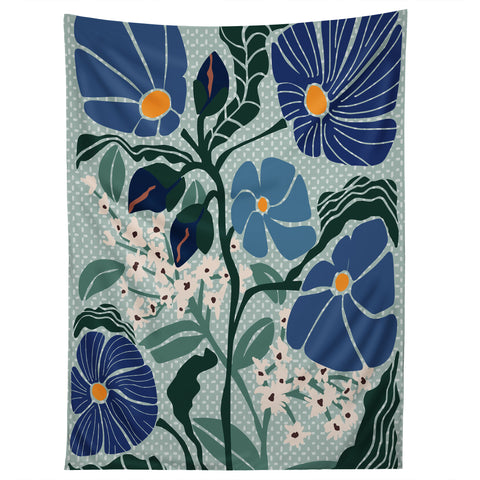 DESIGN d´annick Klimt flowers light blue Tapestry