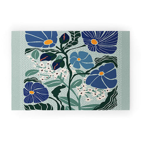 DESIGN d´annick Klimt flowers light blue Welcome Mat