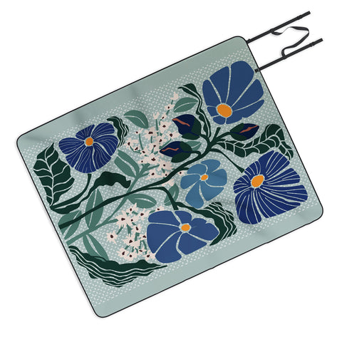 DESIGN d´annick Klimt flowers light blue Picnic Blanket