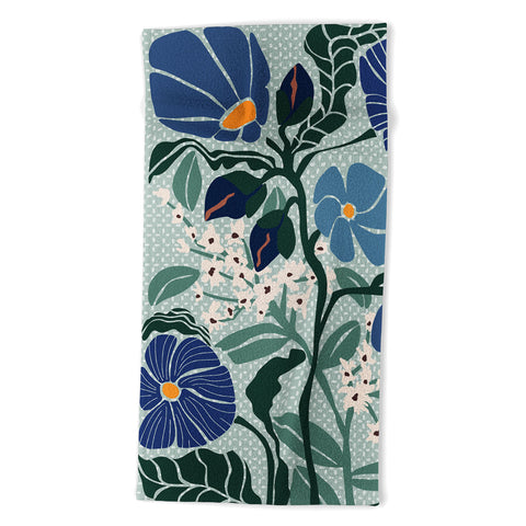 DESIGN d´annick Klimt flowers light blue Beach Towel