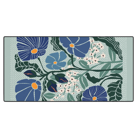 DESIGN d´annick Klimt flowers light blue Desk Mat