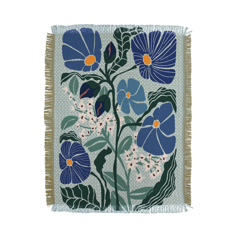 DESIGN d´annick Klimt flowers light blue Throw Blanket