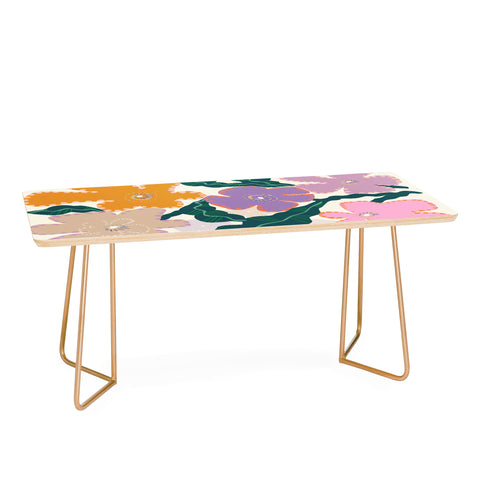 DESIGN d´annick Large Pink Retro Flowers Coffee Table
