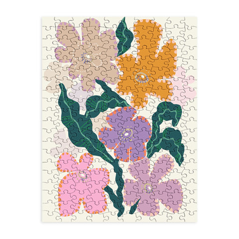 DESIGN d´annick Large Pink Retro Flowers Puzzle
