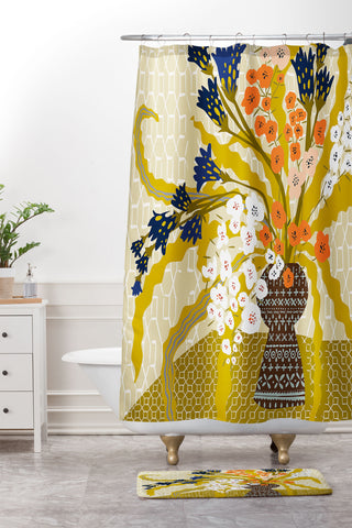 DESIGN d´annick Matisse Flower Vase modern Ill Shower Curtain And Mat