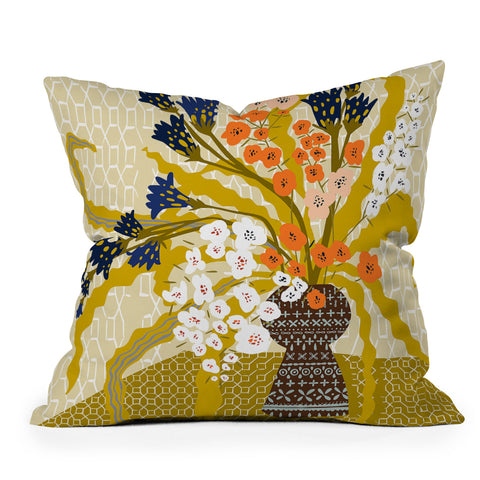 DESIGN d´annick Matisse Flower Vase modern Ill Outdoor Throw Pillow