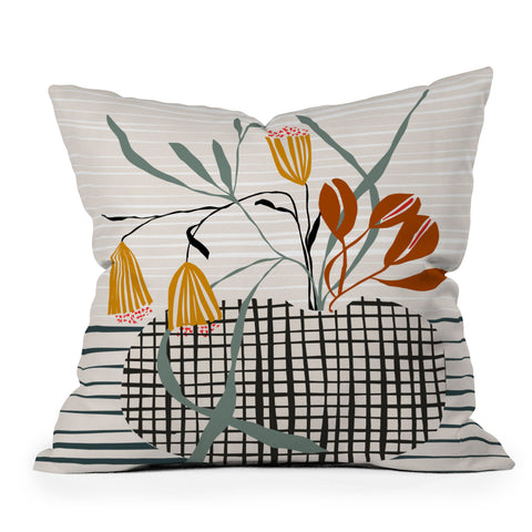 DESIGN d´annick midcentury plant pot Outdoor Throw Pillow