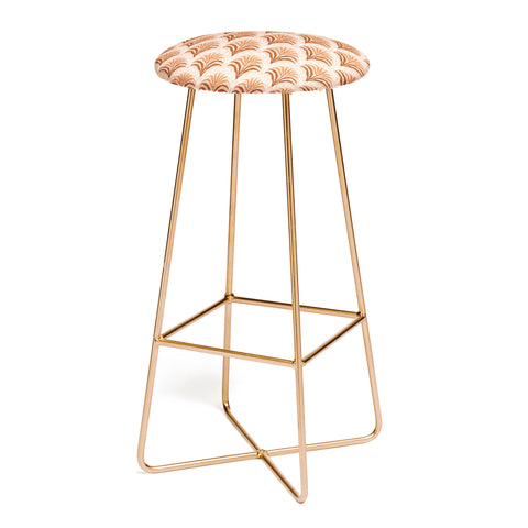 DESIGN d´annick Palm leaves arch pattern rust Bar Stool