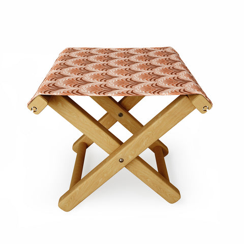 DESIGN d´annick Palm leaves arch pattern rust Folding Stool