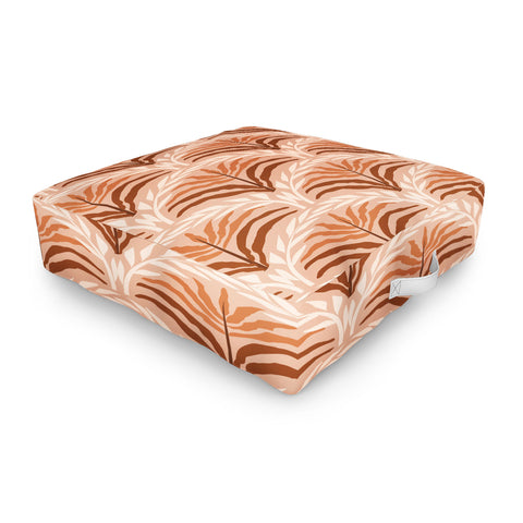 DESIGN d´annick Palm leaves arch pattern rust Outdoor Floor Cushion