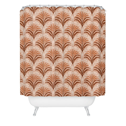 DESIGN d´annick Palm leaves arch pattern rust Shower Curtain