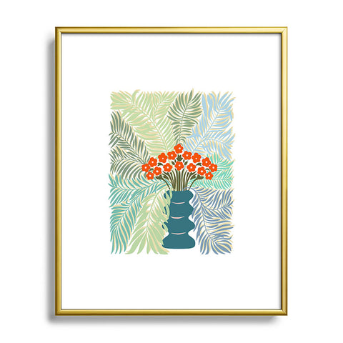 DESIGN d´annick Palm tree leaf Bouquet Metal Framed Art Print