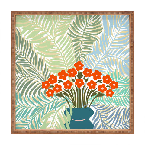 DESIGN d´annick Palm tree leaf Bouquet Square Tray