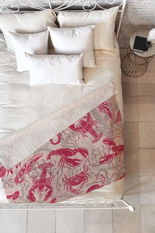 DESIGN d´annick Red Lobster Viva Magenta Fleece Throw Blanket