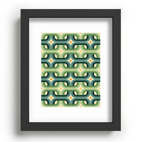 DESIGN d´annick Retro chain pattern teal Recessed Framing Rectangle