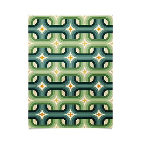 DESIGN d´annick Retro chain pattern teal Poster