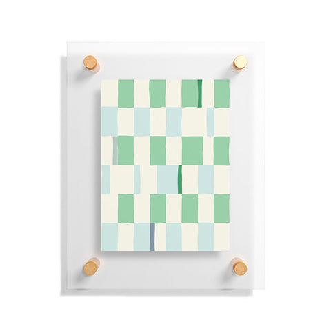 DESIGN d´annick Summer check hand drawn mint Floating Acrylic Print