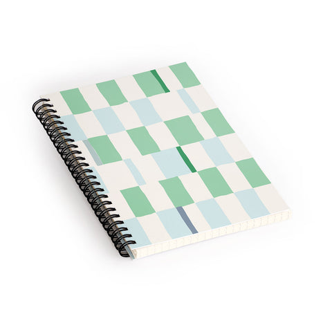 DESIGN d´annick Summer check hand drawn mint Spiral Notebook