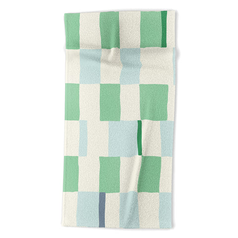 DESIGN d´annick Summer check hand drawn mint Beach Towel
