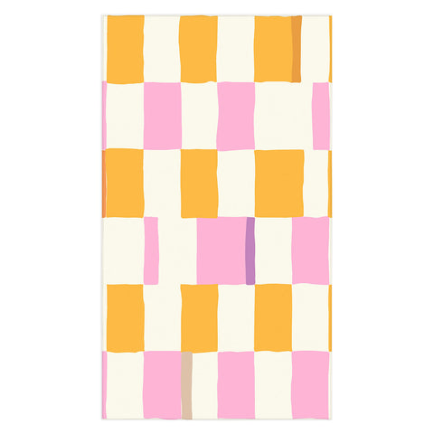 DESIGN d´annick Summer check hand drawn orange Tablecloth