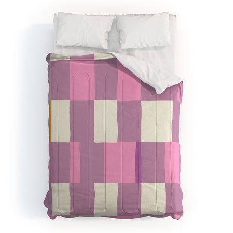 DESIGN d´annick Summer check hand drawn purple Comforter