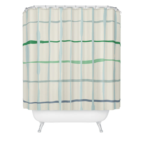 DESIGN d´annick Summer lines mint Shower Curtain