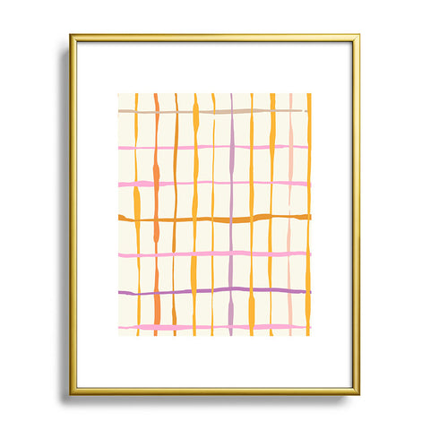 DESIGN d´annick Summer lines orange Metal Framed Art Print
