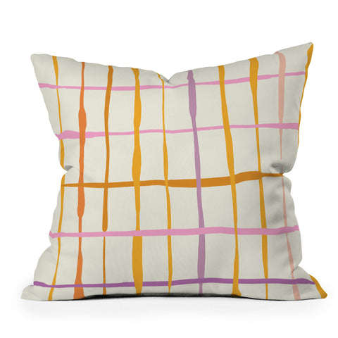 DESIGN d´annick Summer lines orange Throw Pillow