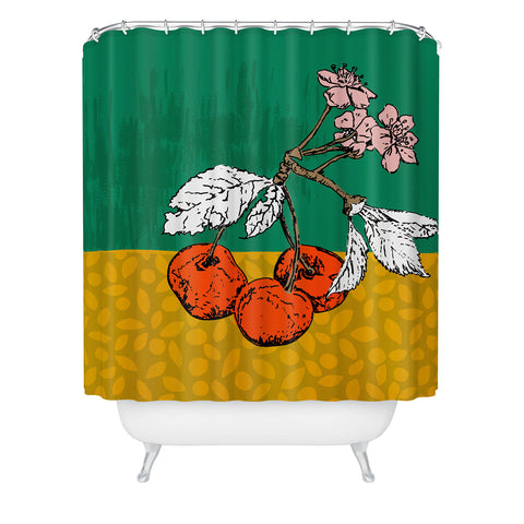 DESIGN d´annick Super fruits Cherry Shower Curtain