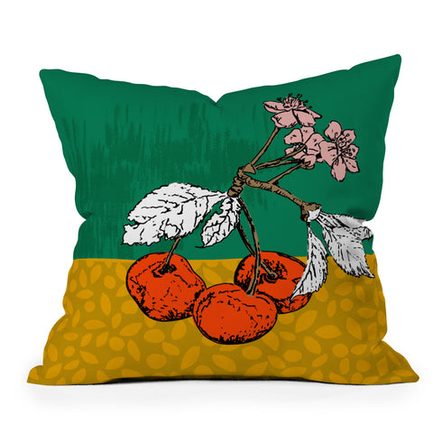 DESIGN d´annick Super fruits Cherry Outdoor Throw Pillow