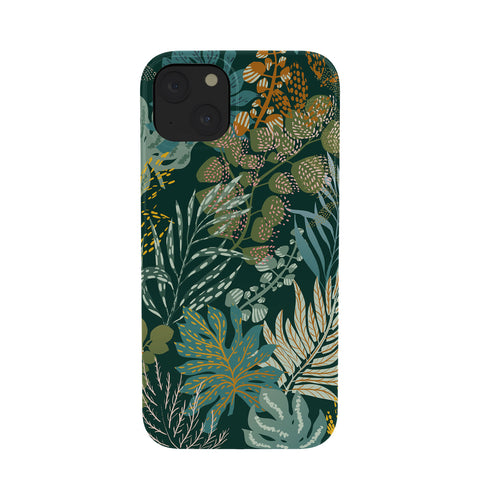 DESIGN d´annick tropical night emerald leaves Phone Case