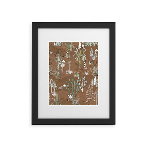 DESIGN d´annick whimsical cactus earthy landscape Framed Art Print