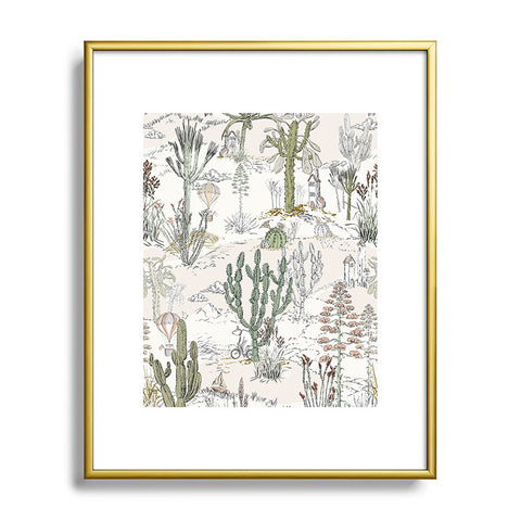 DESIGN d´annick whimsical cactus landscape airy Metal Framed Art Print