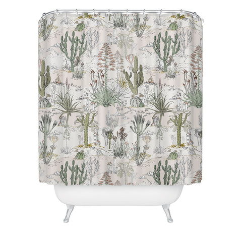 DESIGN d´annick whimsical cactus landscape airy Shower Curtain
