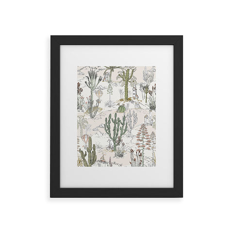 DESIGN d´annick whimsical cactus landscape airy Framed Art Print