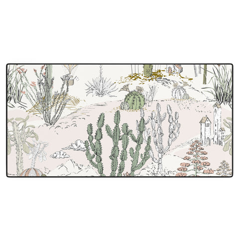 DESIGN d´annick whimsical cactus landscape airy Desk Mat