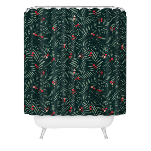 DESIGN d´annick winter christmas time green Shower Curtain