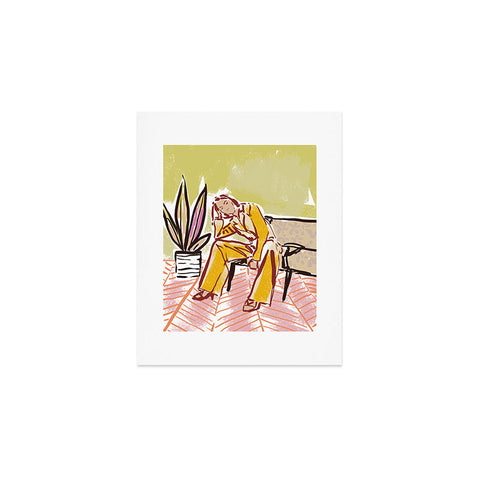 DESIGN d´annick Woman sitting on sofa Art Print