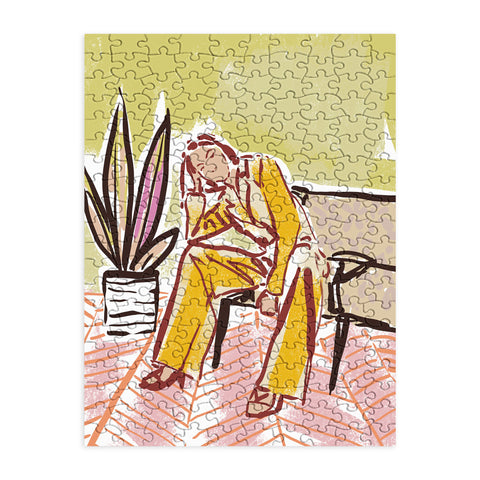DESIGN d´annick Woman sitting on sofa Puzzle