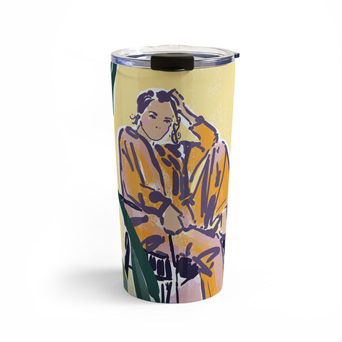 DESIGN d´annick Woman wearing yellow pajamas Travel Mug