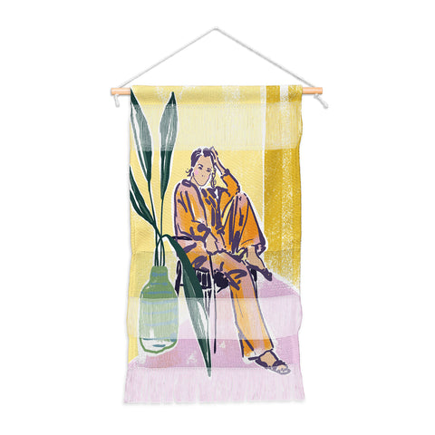 DESIGN d´annick Woman wearing yellow pajamas Wall Hanging Portrait