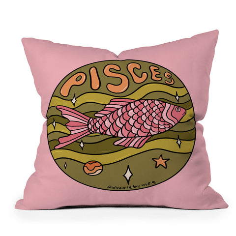 Doodle By Meg 2020 Pisces Outdoor Throw Pillow