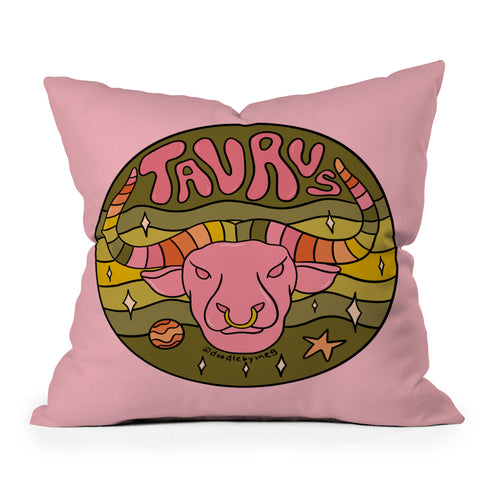 Doodle By Meg 2020 Taurus Outdoor Throw Pillow
