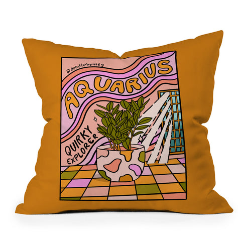 Doodle By Meg Aquarius Plant Outdoor Throw Pillow