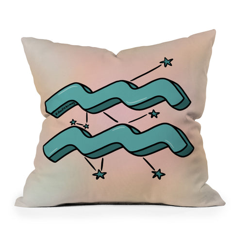 Doodle By Meg Aquarius Symbol Outdoor Throw Pillow
