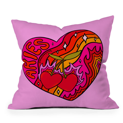 Doodle By Meg Aries Valentine Outdoor Throw Pillow