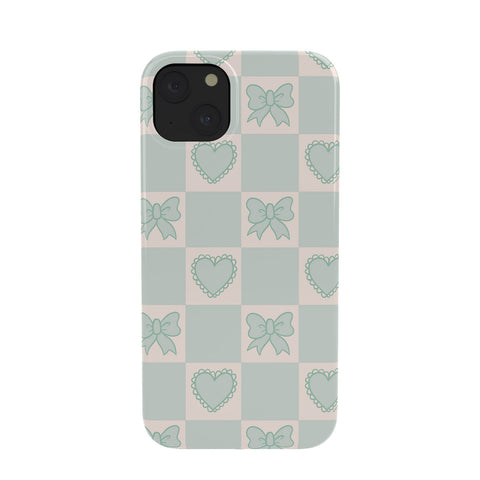 Doodle By Meg Blue Bow Checkered Print Phone Case